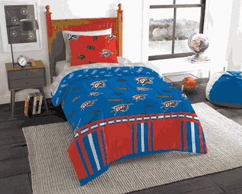 NBA Oklahoma City Thunder Rotary Twin Bed In a Bag Set
