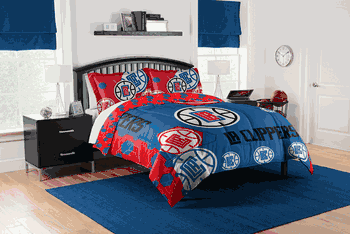 NBA Los Angeles Clippers Hexagon F/Q Comforter Set