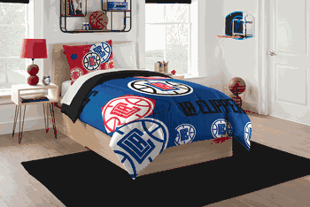 NBA Los Angeles Clippers Hexagon Twin Comforter Set