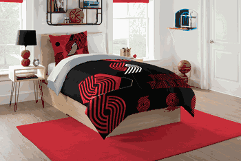 NBA Portland Trailblazers Hexagon Twin Comforter Set