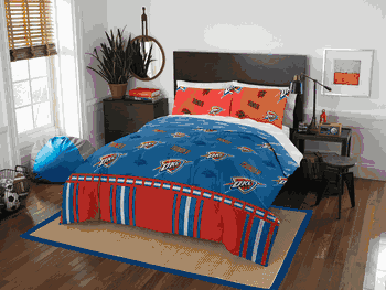NBA Oklahoma City Thunder Rotary Full Bed In a Bag Set