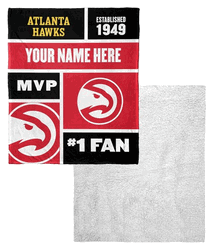 NBA Atlanta Hawks Colorblock Personalized Silk Touch Sherpa Throw Blanket 50x60 Inches