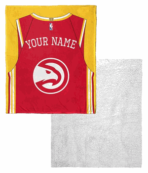 NBA Atlanta Hawks Jersey Personalized Silk Touch Sherpa Throw Blanket 50x60 Inches