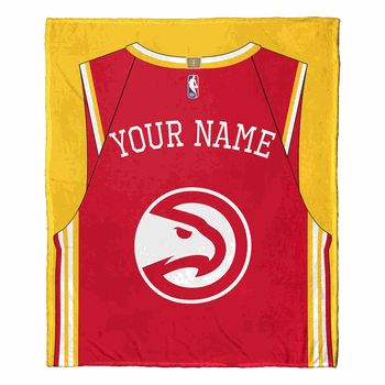 NBA Atlanta Hawks Jersey Personalized Silk Touch Throw Blanket 50x60 Inches