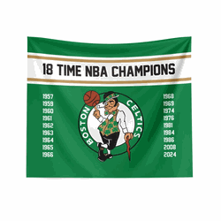 NBA Boston Celtics 2024 NBA Multi Champs 18 Banners Wall Hanging 34 x 40 inches