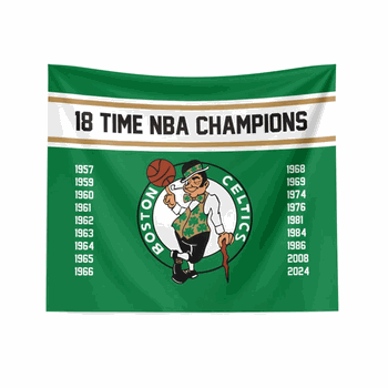 NBA Boston Celtics 2024 NBA Multi Champs 18 Banners Wall Hanging 34 x 40 inches