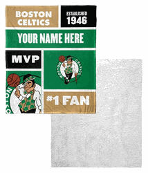 NBA Boston Celtics Colorblock Personalized Silk Touch Sherpa Throw Blanket 50x60 Inches