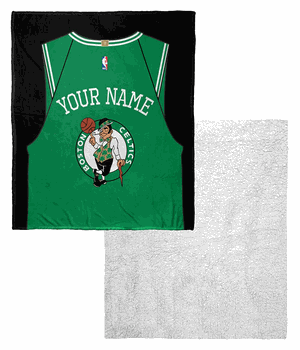NBA Boston Celtics Jersey Personalized Silk Touch Sherpa Throw Blanket 50x60 Inches