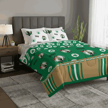 NBA Boston Celtics Rotary Queen Bed In a Bag Set