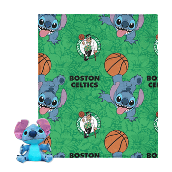 NBA Boston Celtics Spin Stitch Hugger Pillow & Silk Touch Throw Blanket Set 40x50 Inches