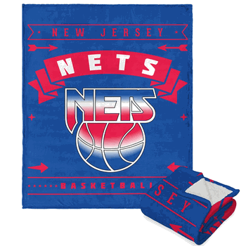 NBA Brooklyn Nets Hardwood Classics Silk Touch Sherpa Throw Blanket 50x60 Inches