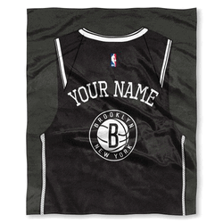 NBA Brooklyn Nets Jersey Personalized Silk Touch Throw Blanket 50x60 Inches