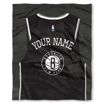 NBA Brooklyn Nets Jersey Personalized Silk Touch Throw Blanket 50x60 Inches