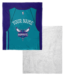 NBA Charlotte Hornets Jersey Personalized Silk Touch Sherpa Throw Blanket 50x60 Inches