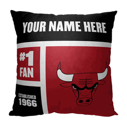 NBA Chicago Bulls Colorblock Personalized Throw Pillow 18x18 Inches