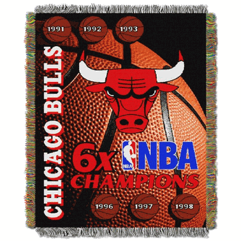 NBA Chicago Bulls Commemorative Series Tapestry Throw Blanket 48x60 Inches