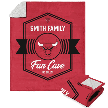NBA Chicago Bulls Dominion Personalized Silk Touch Sherpa Throw Blanket 50X60 Inches