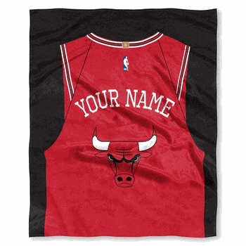 NBA Chicago Bulls Jersey Personalized Silk Touch Throw Blanket 50x60 Inches