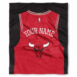 NBA Chicago Bulls Jersey Personalized Silk Touch Throw Blanket 50x60 Inches