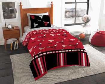 NBA Chicago Bulls Rotary Twin Bed In a Bag Set