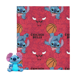 NBA Chicago Bulls Spin Stitch Hugger Pillow & Silk Touch Throw Blanket Set 40x50 Inches