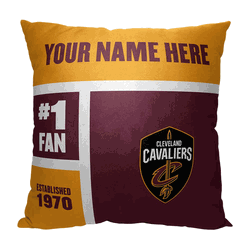 NBA Cleveland Cavaliers Colorblock Personalized Throw Pillow 18x18 Inches
