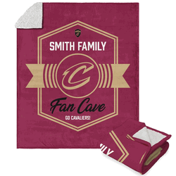 NBA Cleveland Cavaliers Dominion Personalized Silk Touch Sherpa Throw Blanket 50X60 Inches