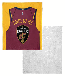 NBA Cleveland Cavaliers Jersey Personalized Silk Touch Sherpa Throw Blanket 50x60 Inches