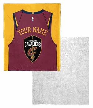 NBA Cleveland Cavaliers Jersey Personalized Silk Touch Sherpa Throw Blanket 50x60 Inches