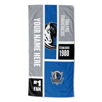 NBA Dallas Mavericks Colorblock Personalized Beach Towel 30x60 Inches