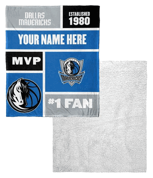 NBA Dallas Mavericks Colorblock Personalized Silk Touch Sherpa Throw Blanket 50x60 Inches