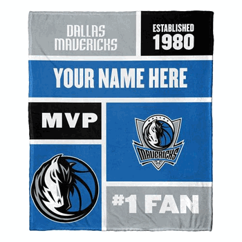 NBA Dallas Mavericks Colorblock Personalized Silk Touch Throw Blanket 50x60 Inches