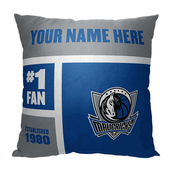 NBA Dallas Mavericks Colorblock Personalized Throw Pillow 18x18 Inches