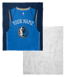 NBA Dallas Mavericks Jersey Personalized Silk Touch Sherpa Throw Blanket 50x60 Inches