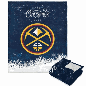 NBA Denver Nuggets Christmas 2023 Silk Touch Sherpa Throw Blanket 50x60 Inches