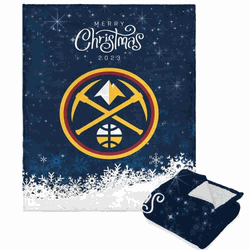 NBA Denver Nuggets Christmas 2023 Silk Touch Sherpa Throw Blanket 50x60 Inches