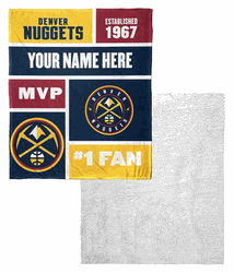 NBA Denver Nuggets Colorblock Personalized Silk Touch Sherpa Throw Blanket 50x60 Inches