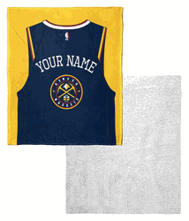 NBA Denver Nuggets Jersey Personalized Silk Touch Sherpa Throw Blanket 50x60 Inches