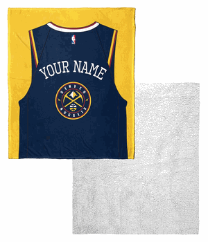 NBA Denver Nuggets Jersey Personalized Silk Touch Sherpa Throw Blanket 50x60 Inches