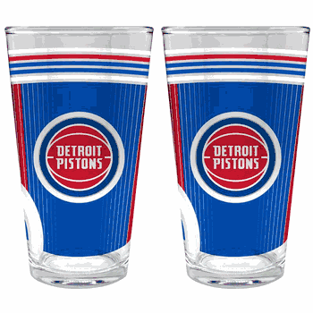 NBA Detroit Pistons 2pc Pint Glass Set