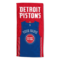 NBA Detroit Pistons Jersey Personalized Beach Towel 30x60 Inches