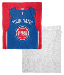 NBA Detroit Pistons Jersey Personalized Silk Touch Sherpa Throw Blanket 50x60 Inches
