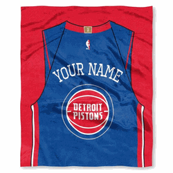NBA Detroit Pistons Jersey Personalized Silk Touch Throw Blanket 50x60 Inches