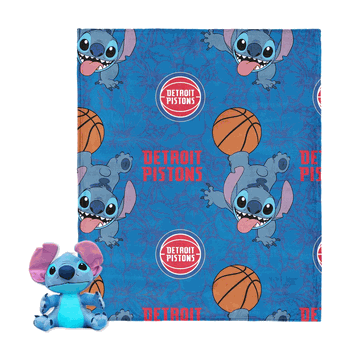 NBA Detroit Pistons Spin Stitch Hugger Pillow & Silk Touch Throw Blanket Set 40x50 Inches
