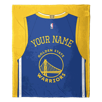 NBA Golden State Warriors Jersey Personalized Silk Touch Throw Blanket 50x60 Inches