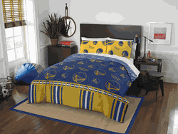NBA Golden State Warriors Rotary Full Bed In a Bag Set