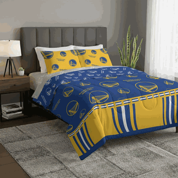 NBA Golden State Warriors Rotary Queen Bed In a Bag Set