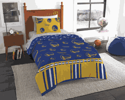 NBA Golden State Warriors Rotary Twin Bed In a Bag Set