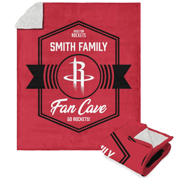NBA Houston Rockets Dominion Personalized Silk Touch Sherpa Throw Blanket 50X60 Inches