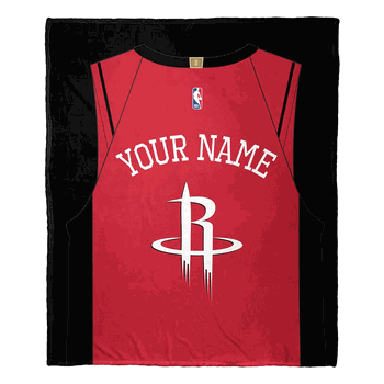 NBA Houston Rockets Jersey Personalized Silk Touch Throw Blanket 50x60 Inches